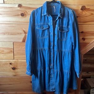Free people Jean dress/jacket like new!